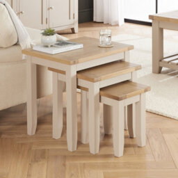 The Furniture Market Cheshire Dove Grey Painted Nest Of 3 Tables