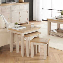 The Furniture Market Cheshire Dove Grey Painted Nest Of 3 Tables - thumbnail 2