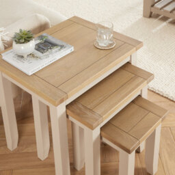 The Furniture Market Cheshire Dove Grey Painted Nest Of 3 Tables - thumbnail 3