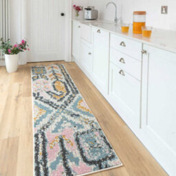 Loomed Pastel Multicolour Distressed Tribal Living Area Runner Rug 60X240Cm - thumbnail 3