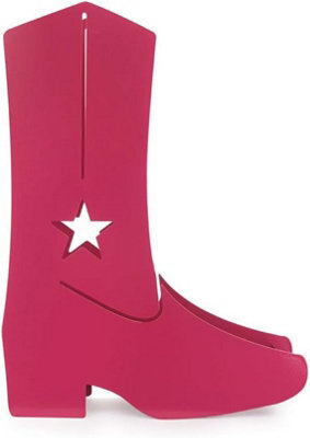 Balvi Pink Country Cowgirl Boot Umbrella Stand With Metal Water Tray - image 1
