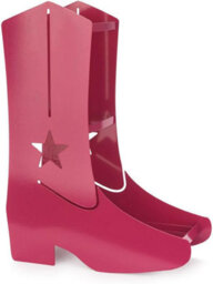 Balvi Pink Country Cowgirl Boot Umbrella Stand With Metal Water Tray - thumbnail 4