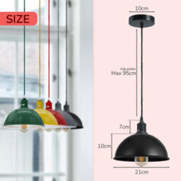 Ledsone Vintage Industrial Green Pendant Light Lamp Adjustable Fabric 3 Core Cable E27 Hanging Ceiling Light - thumbnail 5
