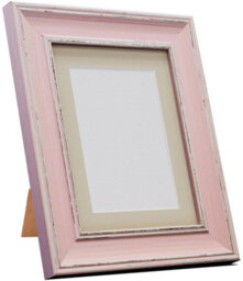 Frames By Post Scandi Distressed Pink Frame With Light Grey Mount For Image Size 8 X 6 Inch - thumbnail 3