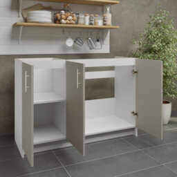Jd Greta Kitchen Base Sink Unit 1200mm Cabinet With Doors 120Cm - Cashmere Matt - thumbnail 3