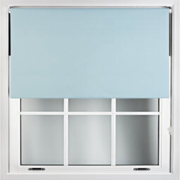 Furnished Blackout Roller Blinds - Duck Egg Blue Trimmable Blind For Windows And Doors (W)175Cm (L)165Cm - thumbnail 1
