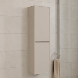 Plum&clay Jenner Light Pink Wall Mounted Bathroom Tall Storage Cabinet (H)1500mm (W)400mm