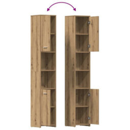 Berkfield Durable 3 Piece Bathroom Furniture Set Artisan Oak Engineered Wood - thumbnail 8