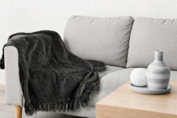 Emma Barclay Darcy Tassel Blanket/throw For Sofa Chair Bed Charcoal 150X200Cm - thumbnail 4