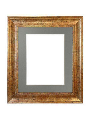 Frames By Post Scandi Gold Frame With Dark Grey Mount For Image Size 7 X 5 Inch - image 1