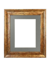 Frames By Post Scandi Gold Frame With Dark Grey Mount For Image Size 7 X 5 Inch - thumbnail 1