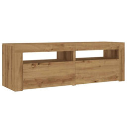 Berkfield Tv Cabinet With Led Lights Artisan Oak 120X35X40 Cm Engineered Wood - thumbnail 6