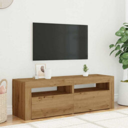 Berkfield Tv Cabinet With Led Lights Artisan Oak 120X35X40 Cm Engineered Wood - thumbnail 4