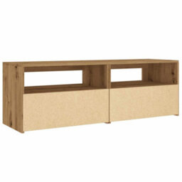 Berkfield Tv Cabinet With Led Lights Artisan Oak 120X35X40 Cm Engineered Wood - thumbnail 9