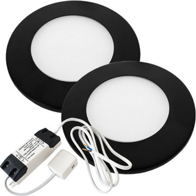 2-Pack Ultra-Slim Matt Black Led Under Cabinet Lighting Kit With Natural White Diffused Light - image 1
