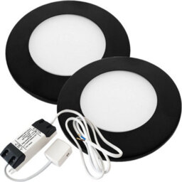 2-Pack Ultra-Slim Matt Black Led Under Cabinet Lighting Kit With Natural White Diffused Light - thumbnail 1