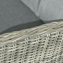 Outsunny Recliner Rattan Garden Furniture W/ Two-Tier Table, Grey - thumbnail 8