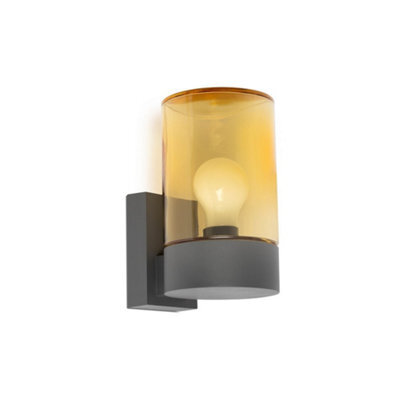 Luminosa Lighting Luminosa Kila Dark Grey Wall Lantern Lamp Amber 2700K Ip65 - image 1