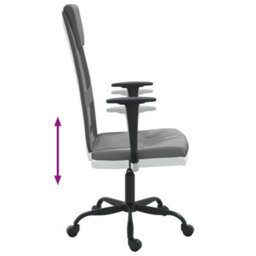 Berkfield Office Chair Grey Mesh Fabric And Faux Leather - thumbnail 6