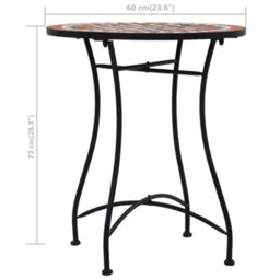 Walplus Mosaic Bistro Table Brown 60Cm Ceramic - thumbnail 7