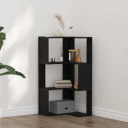 Walplus Corner Bookcase Black Oak 50 X 50 X 102 Cm Engineered Wood - thumbnail 1