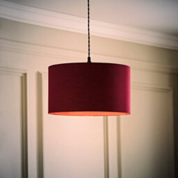 Valuelights Reni Plum Fabric Drum Ceiling Lamp Shade And Bulb (D)35Cm