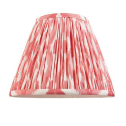 Luminosa Lighting Luminosa Myrtle Almond White Table Lamp With Coral Pink Fabric Ikat Shade 25Cm B22 - thumbnail 7