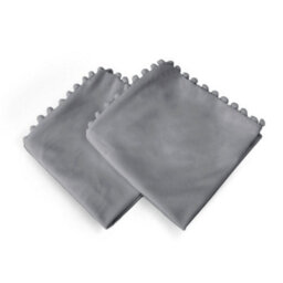 Deconovo 2 Pack Pom Pom 24X24 Inches Crushed Velvet Cushion Covers For Sofa With Invisible Zipper 60Cm X 60Cm Charcoal Grey - thumbnail 2