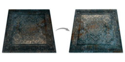 RugsX Wool Carpet Omega Mamluk Square - Rosette Vintage Dark Blue 135X135 Cm - thumbnail 3