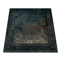 RugsX Wool Carpet Omega Mamluk Square - Rosette Vintage Dark Blue 135X135 Cm - thumbnail 4