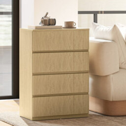 Homcom Bedroom Chest Of Drawers, 4 Drawers Dresser, Drawer Unit, Natural - thumbnail 8