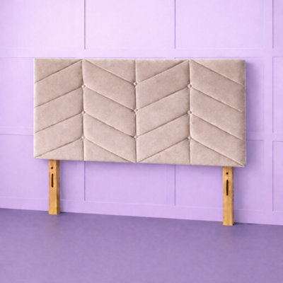 Comfy Deluxe 2Ft6 Small Single Rose Coffee Plush Velvet 20Inch Headboard