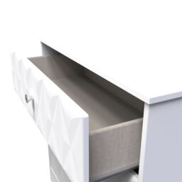 Genoa Ready Assembled Matt White No Effect 3 Drawer Chest (H)791mm (W)766mm (D)395mm - thumbnail 4