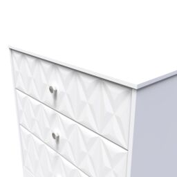 Genoa Ready Assembled Matt White No Effect 3 Drawer Chest (H)791mm (W)766mm (D)395mm - thumbnail 3