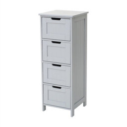 4 Drawers ( Grey )-Bathroom Wood Cabinet Storage Free Standing - thumbnail 3