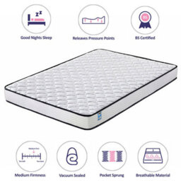 Home Treats Wooden Ottoman Bed Frame Double With Pocket Sprung Mattress - thumbnail 8