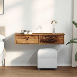 Berkfield Durable Wall Shelf With Drawers Old Wood 100X37.5X19 Cm Engineered Wood - thumbnail 3