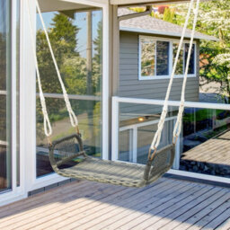 Costway Patio Swing Bench Backless Rattan Woven Patio Wicker W/ Hanging Ropes - thumbnail 3