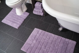 Allure Bath Fashions Ribbed Two Piece Bath Mat & Toilet Mat Set - Heather - thumbnail 2
