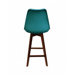 Fusion Living Soho Teal Plastic Bar Stool With Dark Wood Legs - thumbnail 3