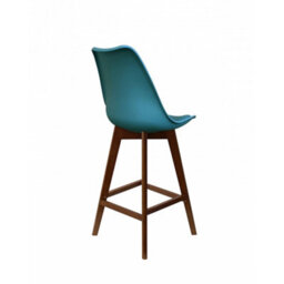 Fusion Living Soho Teal Plastic Bar Stool With Dark Wood Legs - thumbnail 4