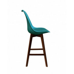 Fusion Living Soho Teal Plastic Bar Stool With Dark Wood Legs - thumbnail 5