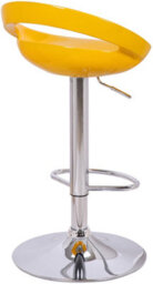 Lamboro Sorrento Swivel Breakfast Bar Stool, Chrome Stem, Height Adjustable Swivel Gas Lift, Home & Kitchen Plastic Barstool, Yellow - thumbnail 4