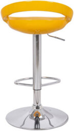 Lamboro Sorrento Swivel Breakfast Bar Stool, Chrome Stem, Height Adjustable Swivel Gas Lift, Home & Kitchen Plastic Barstool, Yellow - thumbnail 5