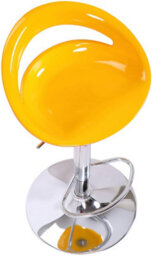 Lamboro Sorrento Swivel Breakfast Bar Stool, Chrome Stem, Height Adjustable Swivel Gas Lift, Home & Kitchen Plastic Barstool, Yellow - thumbnail 6