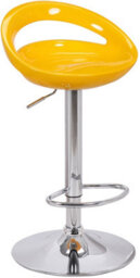 Lamboro Sorrento Swivel Breakfast Bar Stool, Chrome Stem, Height Adjustable Swivel Gas Lift, Home & Kitchen Plastic Barstool, Yellow