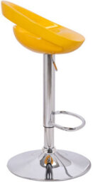 Lamboro Sorrento Swivel Breakfast Bar Stool, Chrome Stem, Height Adjustable Swivel Gas Lift, Home & Kitchen Plastic Barstool, Yellow - thumbnail 2