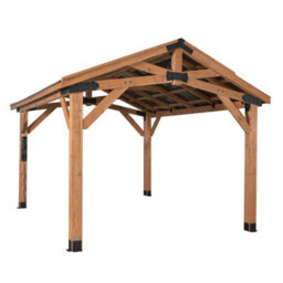 Backyard Discovery Norwood Cedar Wood Outdoor Patio Gazebo With Powerport 4.4Mx 3.1M (14Ft X 10Ft) - thumbnail 2