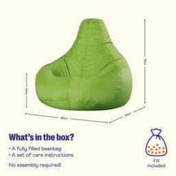 Icon Dalton High Back Adult Gaming Indoor Outdoor Bean Bag Chair, Lime - thumbnail 6