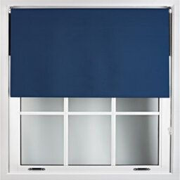 Furnished Blackout Roller Blinds With Metal Fittings- Navy Blue Trimmable Blind For Windows And Doors (W)210Cm (L)165Cm